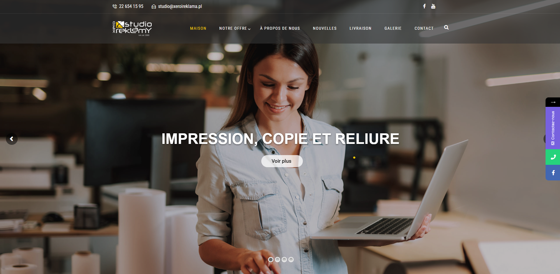 Site crée par nous pour une magasin photo